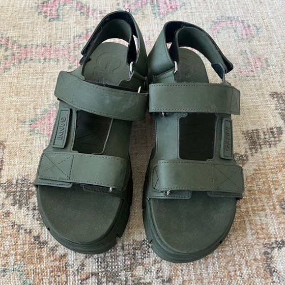 GANNI Rubber Slingback Sandals - Picture 3 of 6